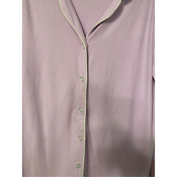 PJ Couture Cozy and Plush Women’s Pajama Set 2Pcs. Sz L Lt Purple 5-Button Front - Picture 7 of 7
